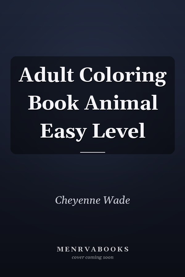 Adult Coloring Book Animal Easy Level