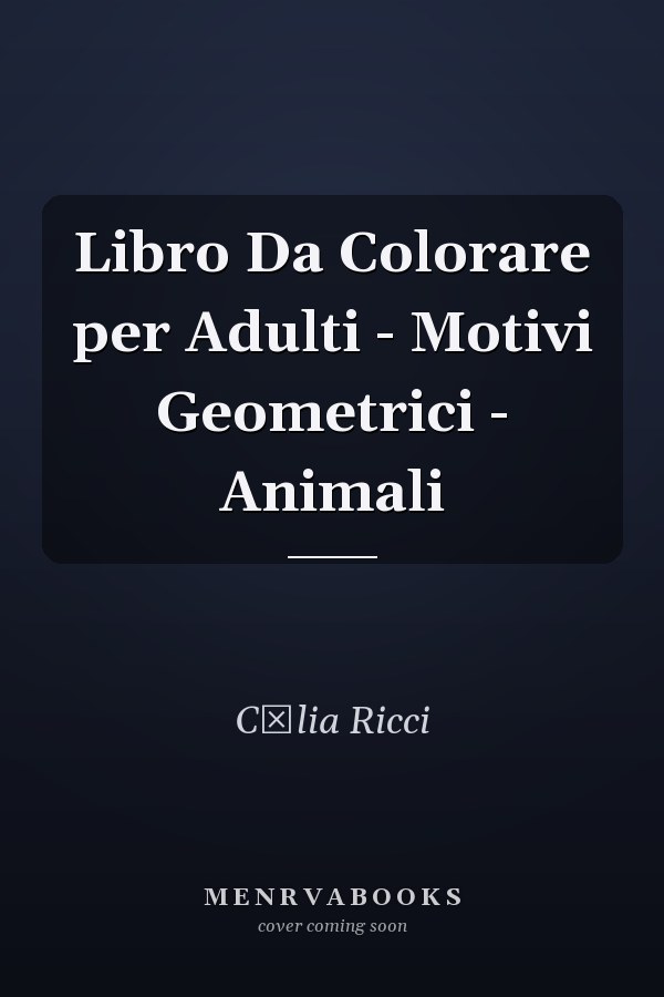 Libro Da Colorare per Adulti - Motivi Geometrici - Animali