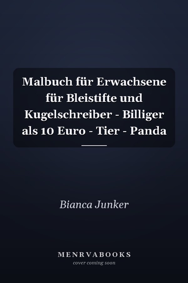 Malbuch für Erwachsene für Bleistifte und Kugelschreiber - Billiger als 10 Euro - Tier - Panda
