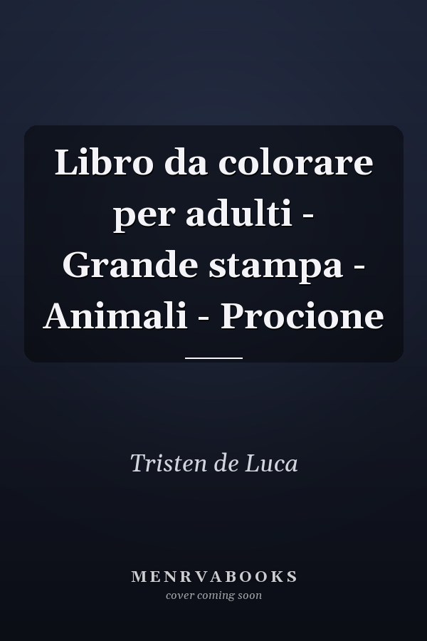 Libro da colorare per adulti - Grande stampa - Animali - Procione