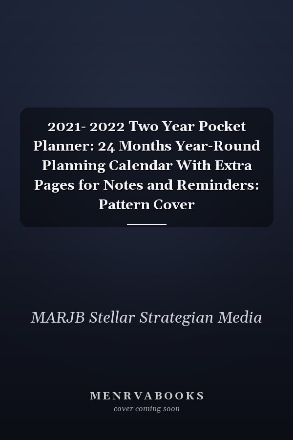 2021- 2022 Two Year Pocket Planner: 24 Months Year-Round Planning Calendar With Extra Pages for Notes and Reminders: Pattern Cover