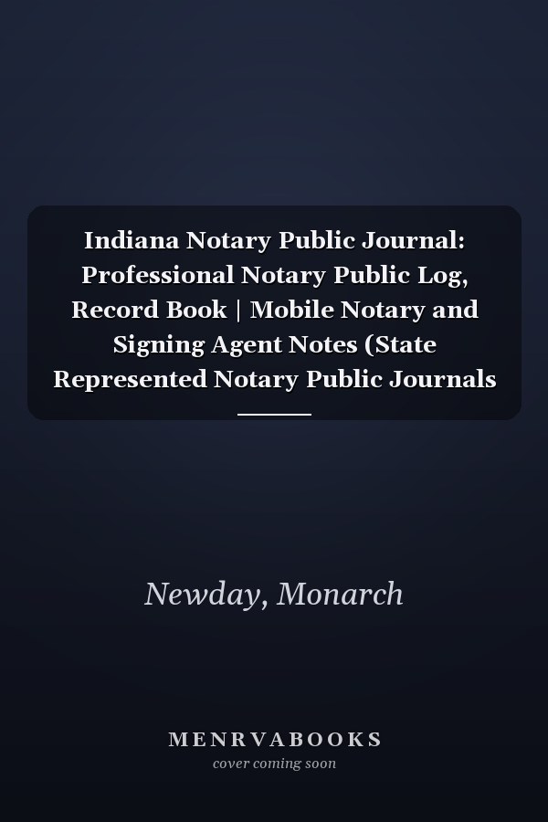 Indiana Notary Public Journal: Professional Notary Public Log, Record Book | Mobile Notary and Signing Agent Notes (State Represented Notary Public Journals & Logbooks)
