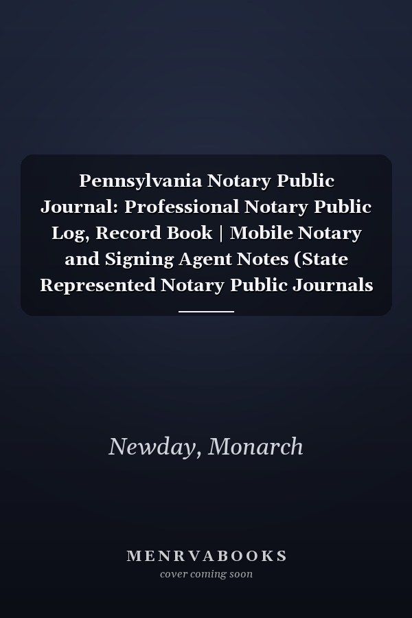 Pennsylvania Notary Public Journal: Professional Notary Public Log, Record Book | Mobile Notary and Signing Agent Notes (State Represented Notary Public Journals & Logbooks)