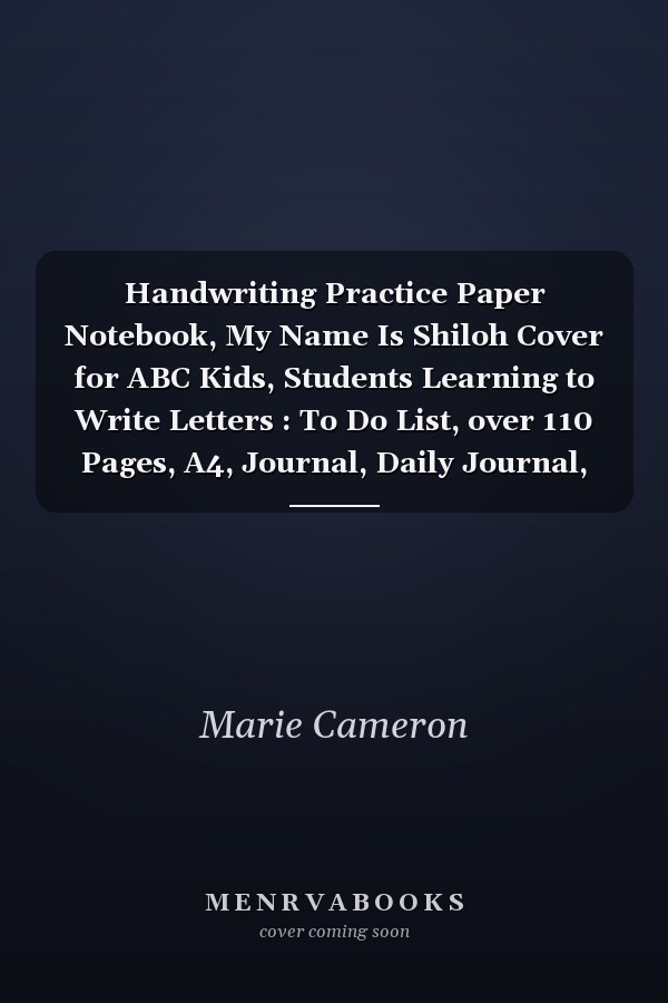 Handwriting Practice Paper Notebook, My Name Is Shiloh Cover for ABC Kids, Students Learning to Write Letters : To Do List, over 110 Pages, A4, Journal, Daily Journal, Daily, Management, 21. 59 X 27. 94 Cm, 8. 5 X 11 Inch, Paycheck Budget
