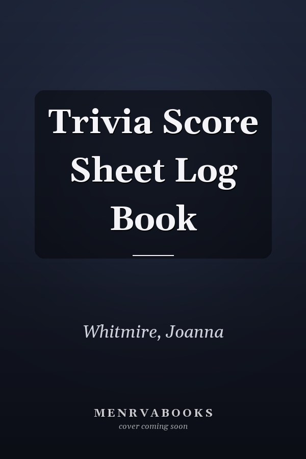 Trivia Score Sheet Log Book
