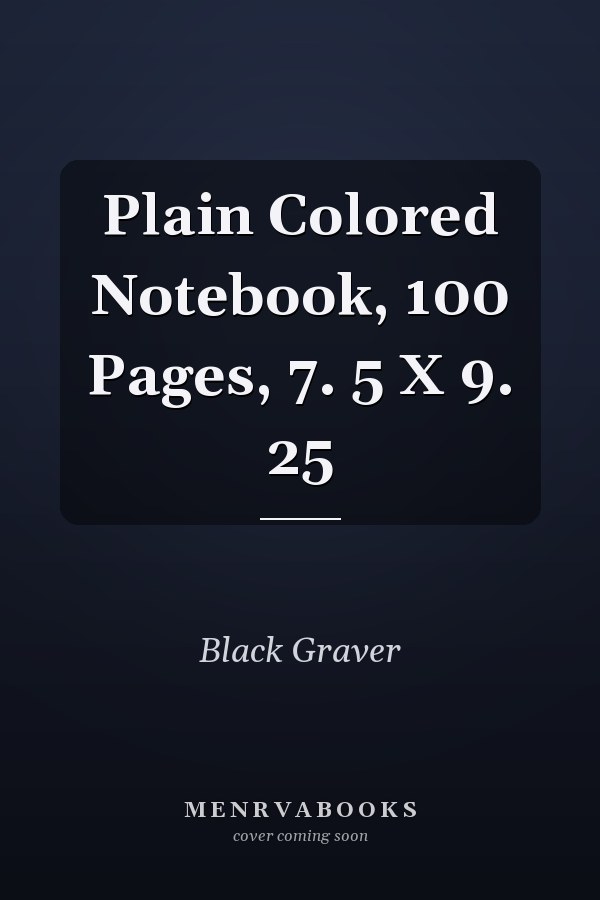 Plain Colored Notebook, 100 Pages, 7. 5 X 9. 25
