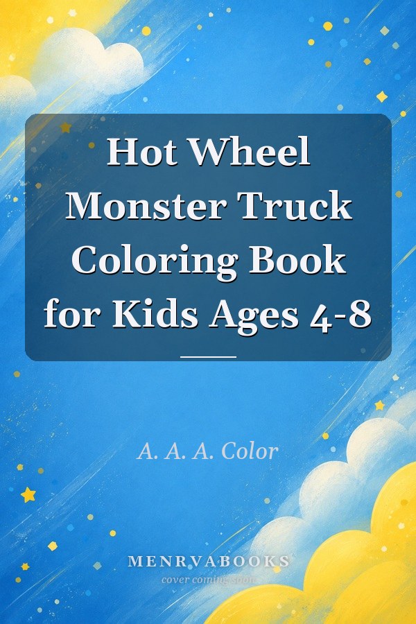 Hot Wheel Monster Truck Coloring Book for Kids Ages 4-8
