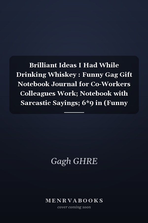 Brilliant Ideas I Had While Drinking Whiskey : Funny Gag Gift Notebook Journal for Co-Workers Colleagues Work; Notebook with Sarcastic Sayings; 6*9 in (Funny Home Office Journal).