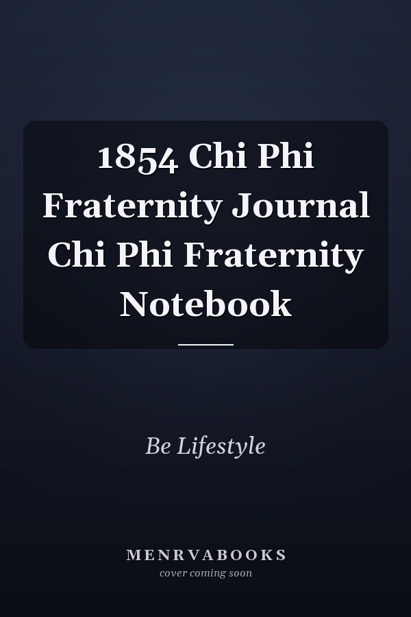 1854 Chi Phi Fraternity Journal Chi Phi Fraternity Notebook