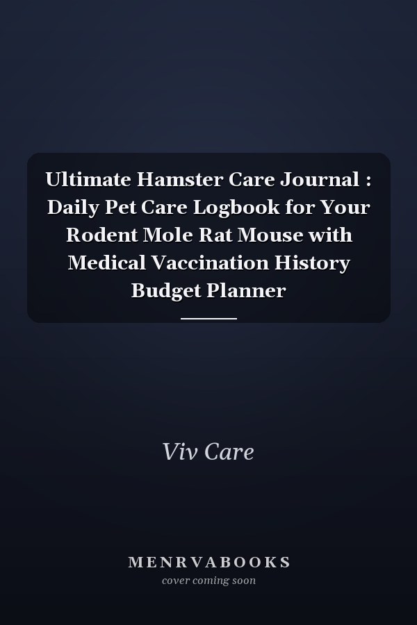 Ultimate Hamster Care Journal : Daily Pet Care Logbook for Your Rodent Mole Rat Mouse with Medical Vaccination History Budget Planner