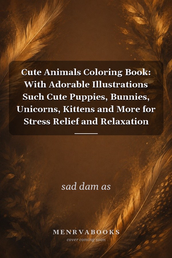 Cute Animals Coloring Book: With Adorable Illustrations Such Cute Puppies, Bunnies, Unicorns, Kittens and More for Stress Relief and Relaxation