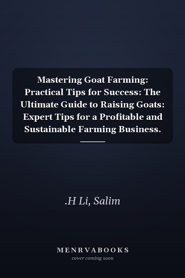 Mastering Goat Farming: Practical Tips for Success: The Ultimate Guide to Raising Goats: Expert Tips for a Profitable and Sustainable Farming Business.