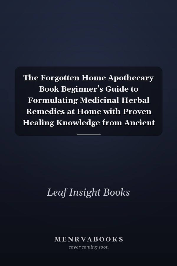 The Forgotten Home Apothecary Book Beginner's Guide to Formulating Medicinal Herbal Remedies at Home with Proven Healing Knowledge from Ancient Medicine to Modern Science