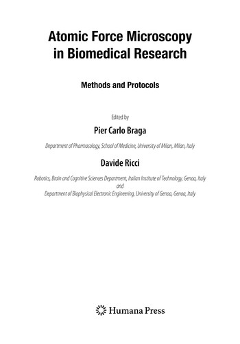Atomic Force Microscopy in Biomedical Research