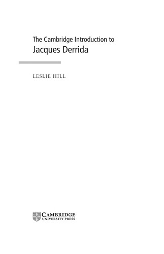 Cambridge Introduction to Jacques Derrida