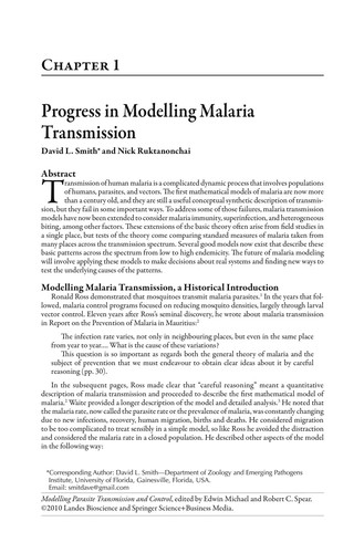 Modelling Parasite Transmission and Control