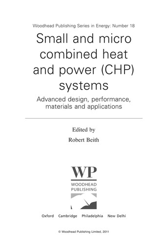 Small and Micro Combined Heat and Power (CHP) Systems