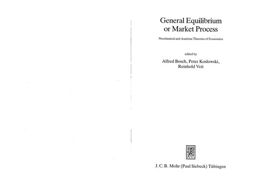 General Equilibrium or Market Process