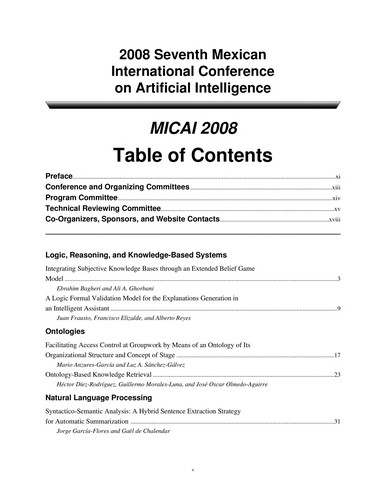 MICAI 2008: Mexican International Conference on Computer Science