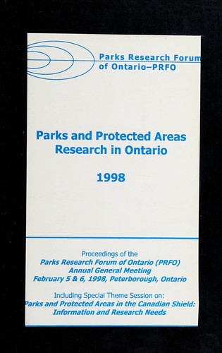 Parks and protected areas research in Ontario, 1998