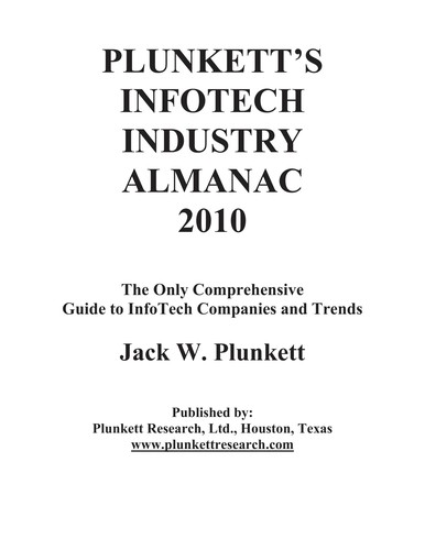 Plunkett's Infotech Industry Almanac 2010
