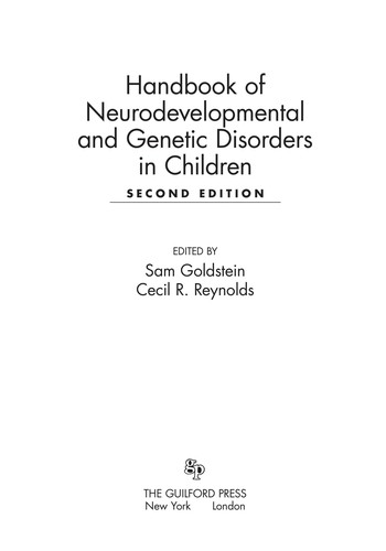 Handbook of Neurodevelopmental and Genetic Disorders in Children