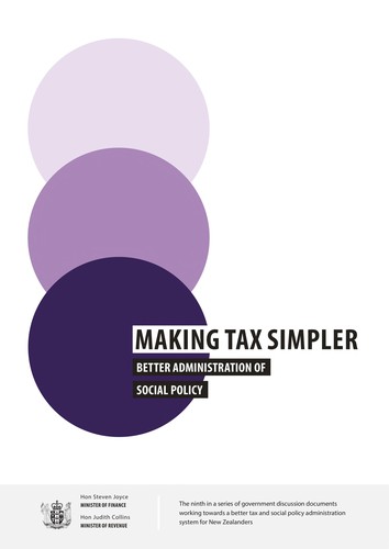 Making Tax Simpler - Better Administration of Social Policy