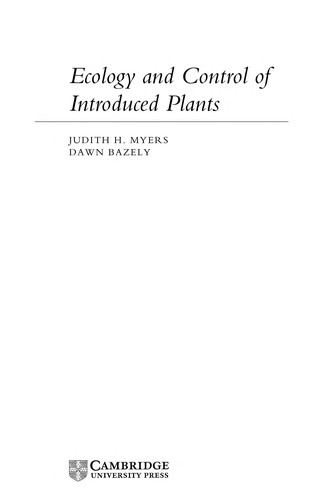 Ecology and Control of Introduced Plants