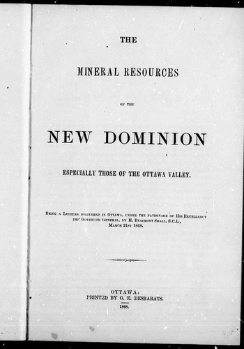 The Mineral Resources of the New Dominion