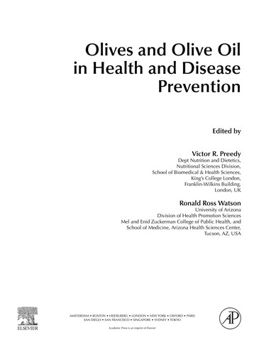 Olives and Olive Oil in Health and Disease Prevention