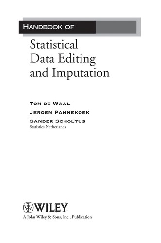 Handbook of Statistical Data Editing and Imputation