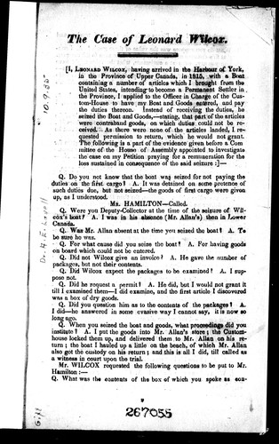 The case of Leonard Wilcox