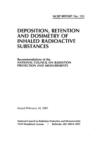 Deposition, Retention, and Dosimetry of Inhaled Radioactive Substances