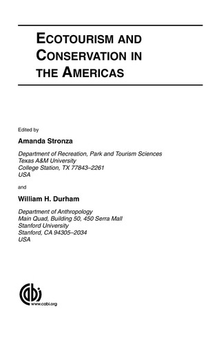 Ecotourism and Conservation in the Americas