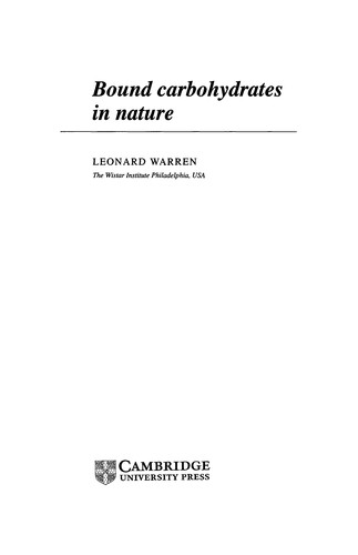 Bound carbohydrates in nature