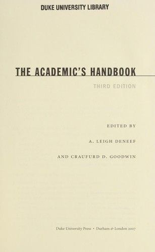 The Academic's Handbook