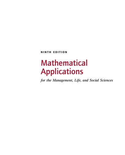 Mathematical Applications for the Management, Life, and Social Sciences