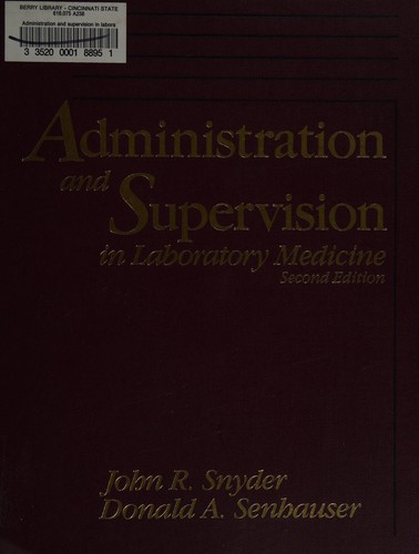 Administration and supervision in laboratory medicine