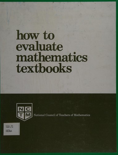How to evaluate mathematics textbooks