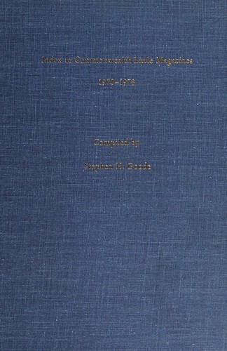 Index to Commonwealth little magazines, 1970-1973