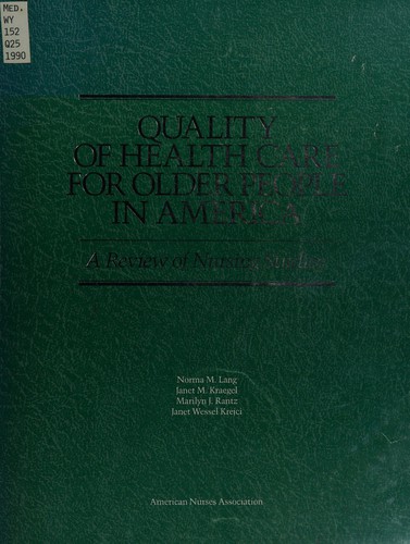 Quality of Health Care for Older People in America