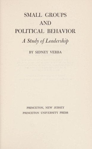 Small groups and political behavior