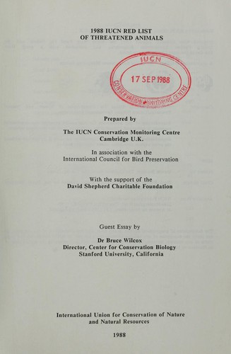 1988 IUCN Red List of Threatened Animals