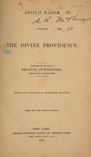 Angelic wisdom concerning the divine providence