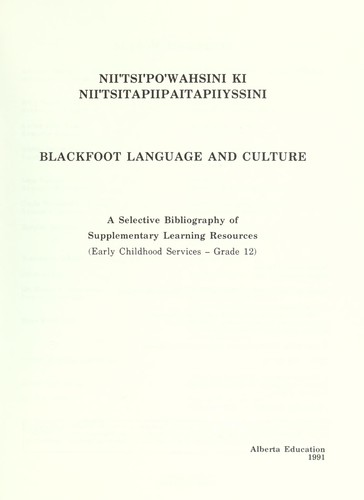 Blackfoot language and culture