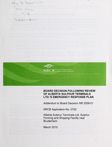 Board decision NR 2009-01