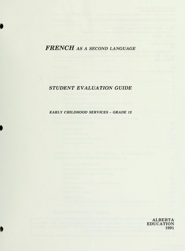 French as a second language, student evaluation guide: Early Childhood Services-Grade 12