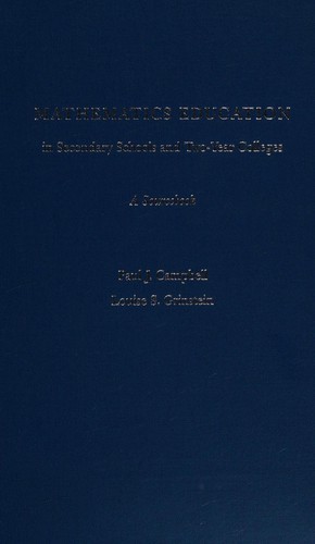 Mathematics Education in Secondary Schools and Two-Year Colleges