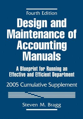 Design and Maintenance of Accounting Manuals, 2005 Cumulative Supplement