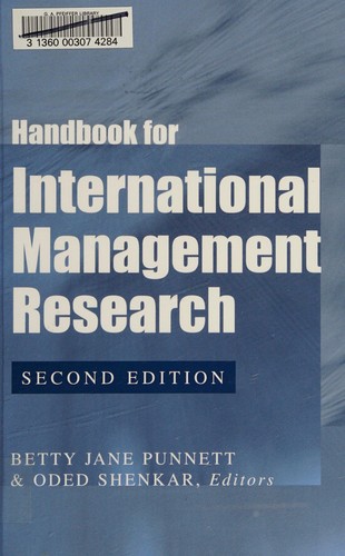 Handbook for International Management Research